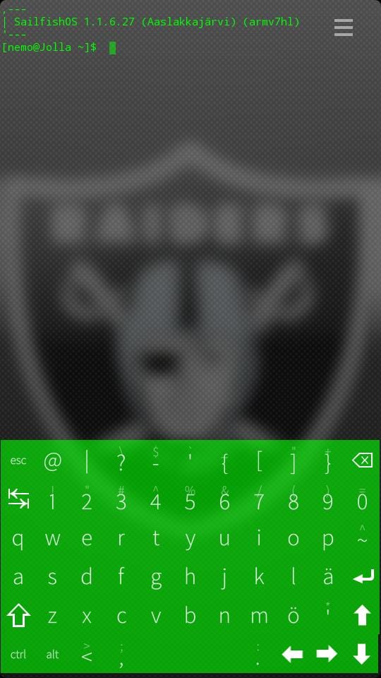 ThumbTerm with on-screen keyboard